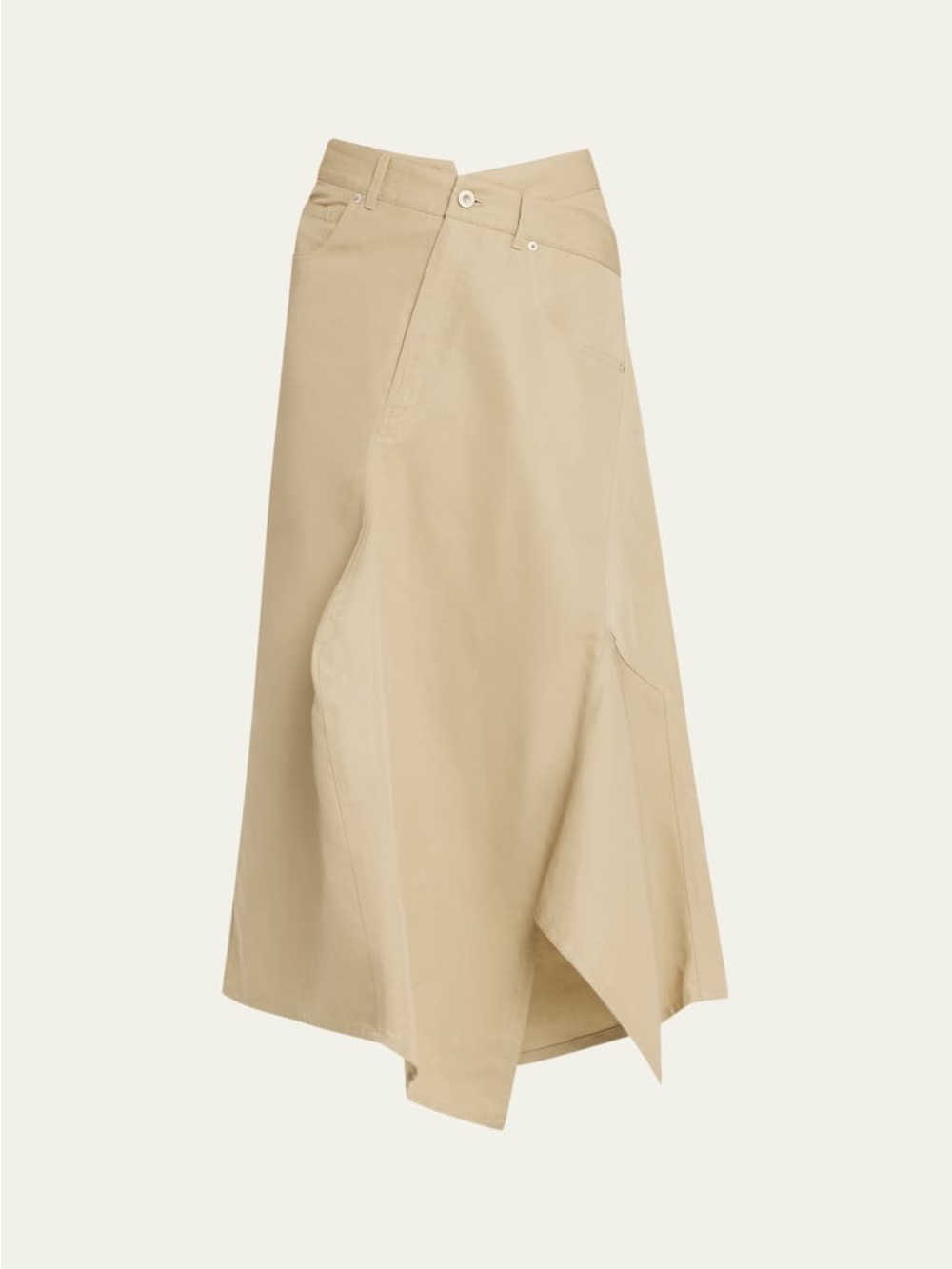 Asymmetrical Midi Skirt in Beige
